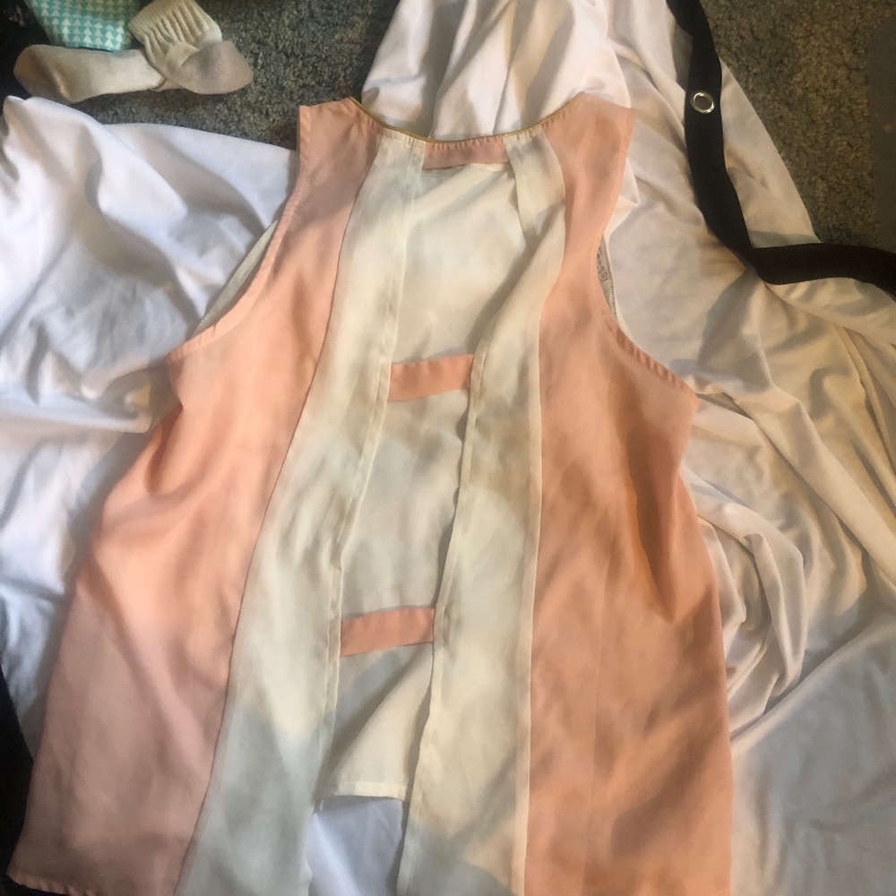 Pink and white blouse